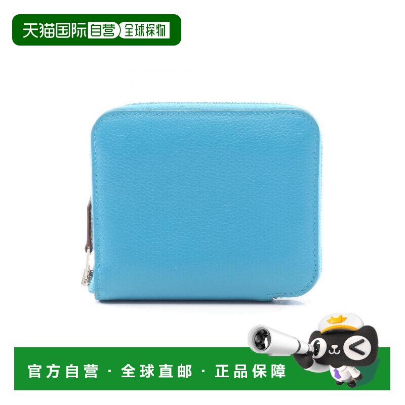 1h可退 日本直邮中古Hermes爱马仕女B级9新silk in丝绸牛皮长钱包