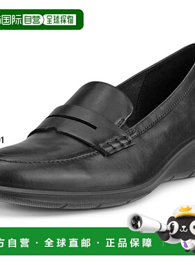 日本直邮ECCO 女士 Felicia 休闲乐福鞋一脚蹬皮革通勤或办公室使