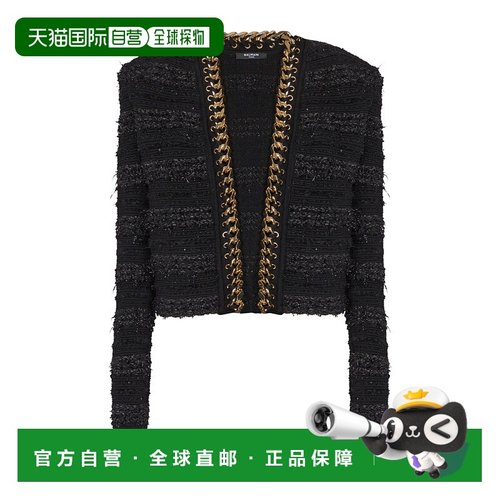香港直邮Balmain 链条针织夹克 EF0SK256KI46羊毛