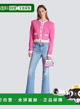 香港直邮BALMAIN 女士针织衫 DF1KL133KG48OER AW2024 紫色 长袖