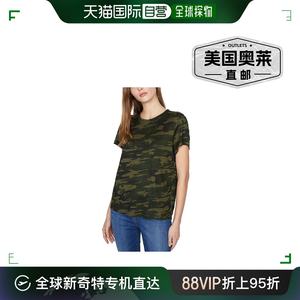 sanctuaryWomens Crew Neck Sheer T-Shirt- green camo【美国