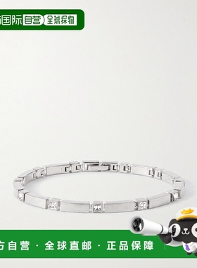 1h可退 香港直邮Saint Laurent 圣罗兰 男士 水晶装饰镀银手链 83