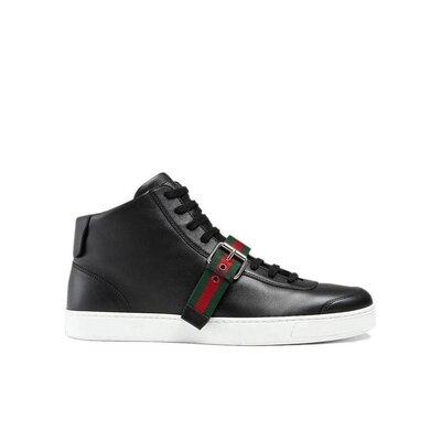 Gucci 黑色系带高帮休闲运动鞋 407333A38B0