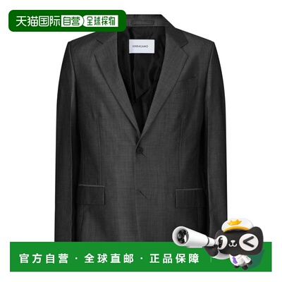 自营salvatore ferragamoSingle-Breasted Blazer - black 美国奥