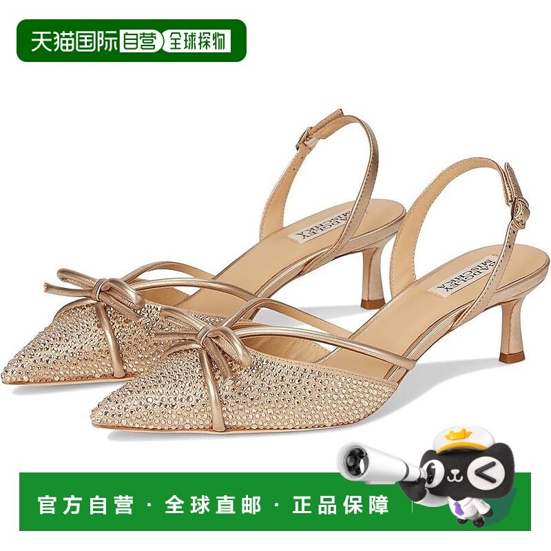 自营 Badgley Mischka Angelina Pump女式香槟水钻小猫高跟鞋VER5