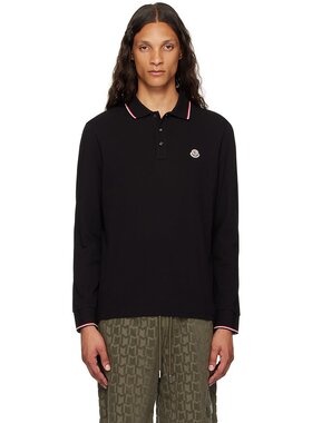 Moncler 盟可睐 男士 黑色贴饰 Polo 衫 J20918B7010084556