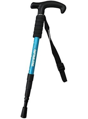 鹿牌 T握把登山徒步棒 4级滑动型 220g 蓝色 UM-2314