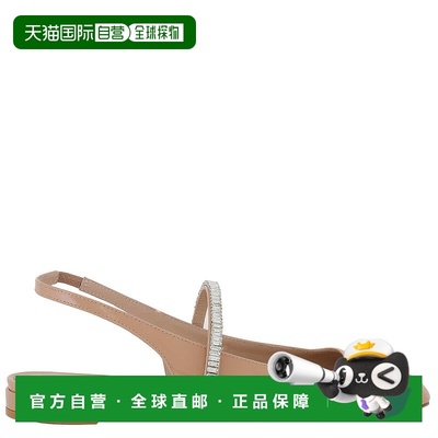 自营Stuart Weitzman Stefanie Patent Slngback芭蕾舞平底鞋-土/