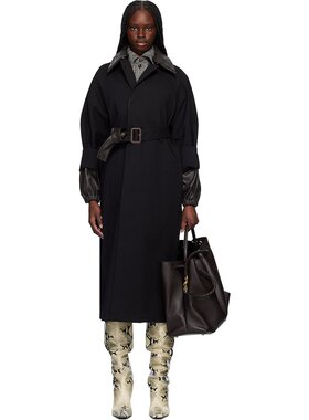 潮奢 Bottega Veneta 葆蝶家 女士 黑色风衣 823465V00V0