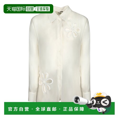 欧洲直邮FENDI 女士衬衫 FS8355AW9PF0ZNM CO 白色 长袖衬衫