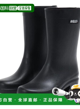日本直邮AIGLE 米莉卡中筒橡胶雨靴 ZZFNB67001 黑色 防水耐用手