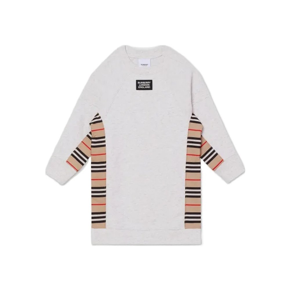 BURBERRY 女童连衣裙 80316231 AW2020 白色 格纹拼接连衣裙