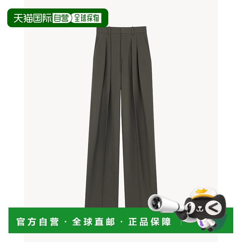 欧洲直邮YSL (2025) 阔腿羊毛华达呢裤