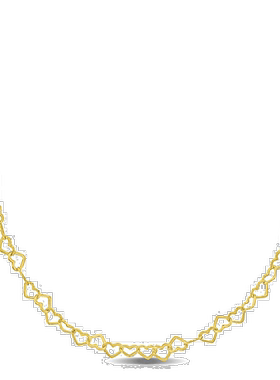 自营 Mimi & Max 3 毫米心形链环项链，镀黄色纯银 - 18 英寸 -