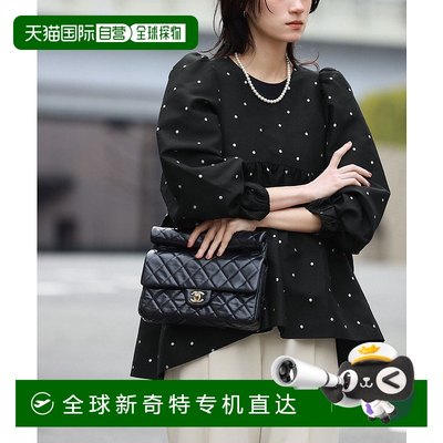 1小时内可退日本直邮ELFRANK女士点状刺绣泡泡袖荷叶边上衣 eff