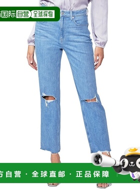 自营PAIGE High Rise Noella Straight Radical Destroyed Straig