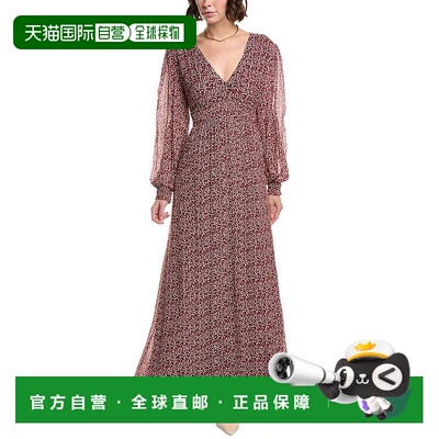 自营ba&sh Keira Silk-Blend Maxi Dress - red 美国奥莱直发