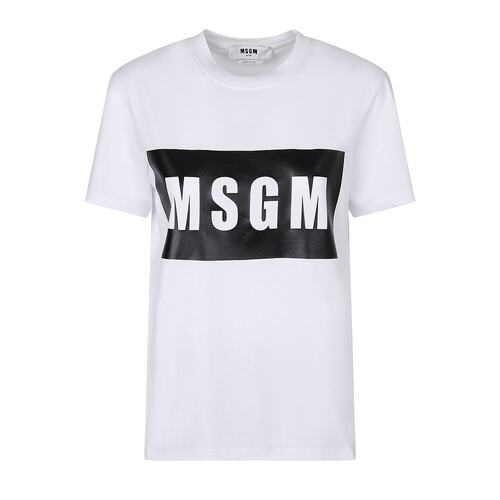 MSGM 女士T恤 2000MDM52020000201 白色 logo印花T恤