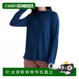 美国奥莱直发 自营 free fly竹质轻质连帽衫 真海军蓝