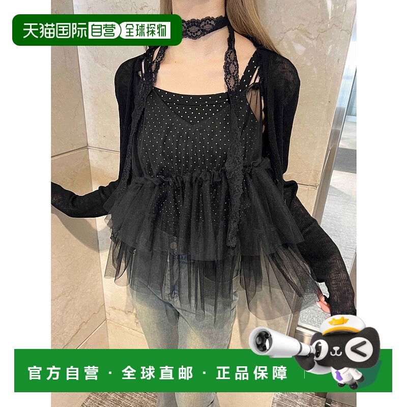 1h可退 日本直邮PHILLY 女士纱网荷叶边吊带上衣 PWC25SS110