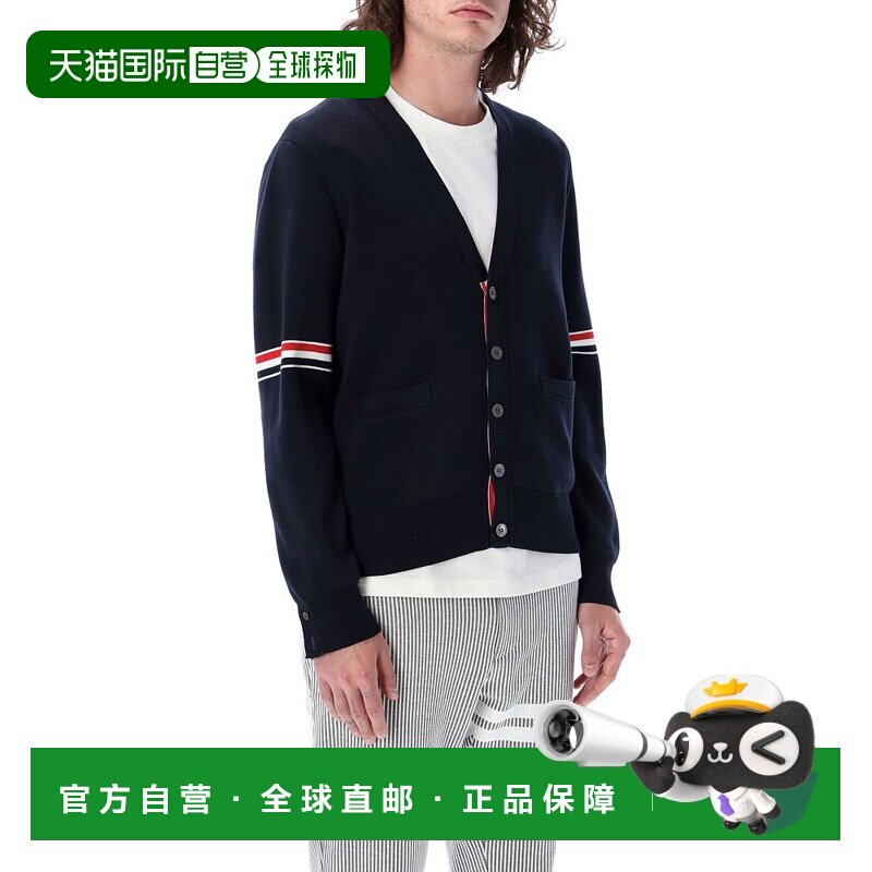 香港直邮THOM BROWNE 男士针织毛衣 MKC310AY3007415 CO 蓝色开衫