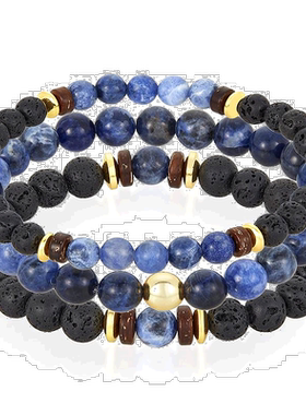 自营 Crucible Los Angeles 3 件装方钠石、熔岩、木材和金色赤铁