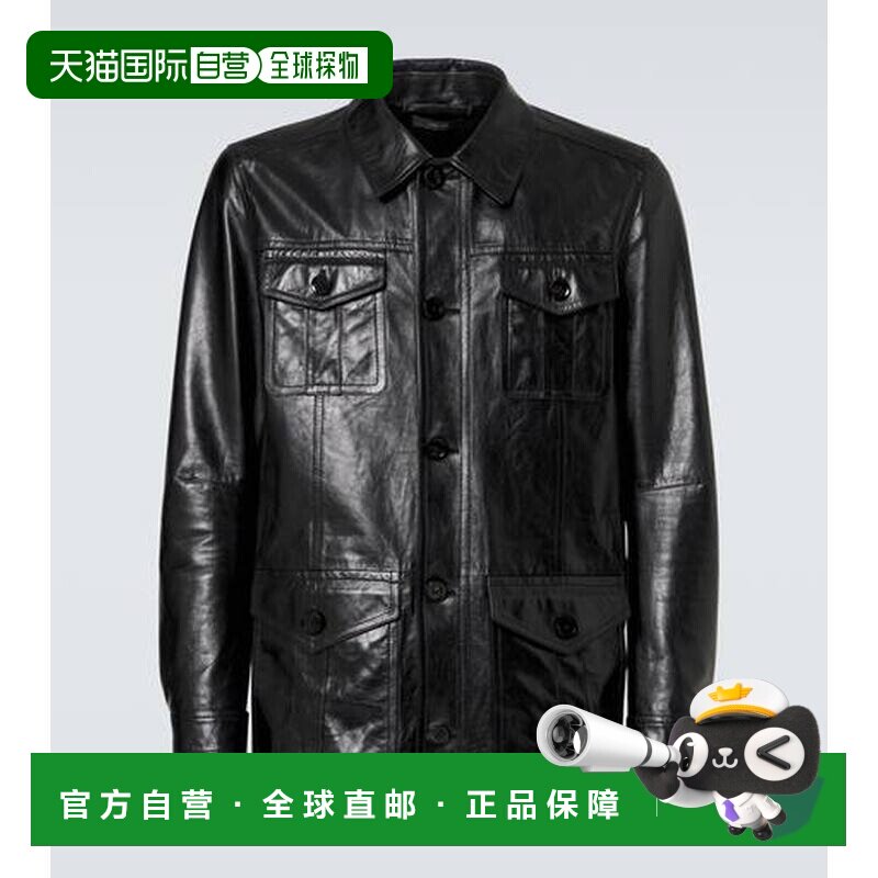 1h可退 香港直邮Tom Ford 汤姆 福特 男士 皮革军装夹克