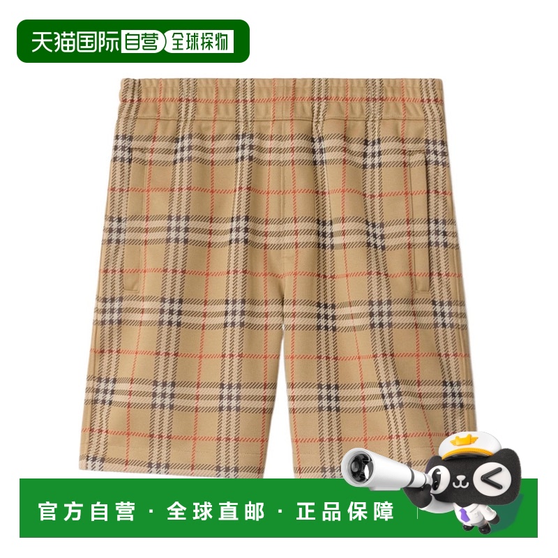 香港直邮Burberry 格纹平纹针织短裤 81105901博柏利