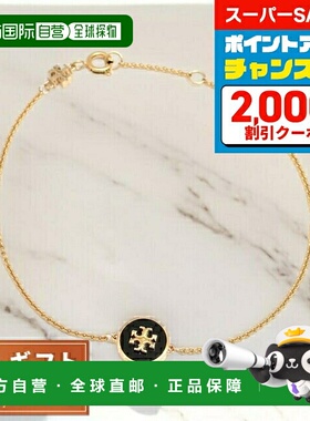日本直邮TORY BURCH 手链 90284-720 女款 KIRA 珐琅手链 金色 黑