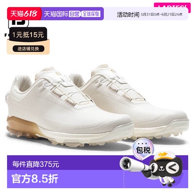 日本直邮FootJoy 女士 DRYJOYS BOA 无钉高尔夫球鞋98246米白色/