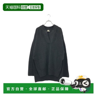 1h可退 日本直邮中古Hermes爱马仕男A级95新knit针织羊毛上衣黑色