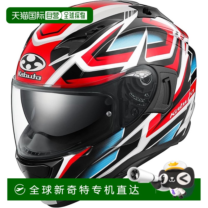 【日本直邮】OGK KABUTO 摩托车全盔头盔 KAMUI3 ACROBAT 白红（X