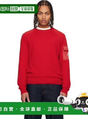1h可退 香港直邮Moncler 盟可睐 男士 红色毛衣 K20919C00012M355