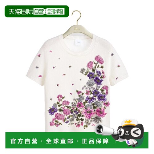 Dior 短袖刺绣针织衫 644S25A0B15 【付后1h可退】