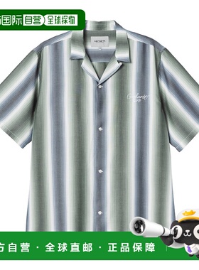日本直邮Carhartt WIP SS25 S/S Dashner Shirt 条纹徽标刺绣宽松