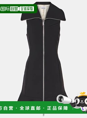 香港直邮GANNI 甘尼 女士 cr&ecirc;pe 拉链迷你连衣裙包臀裙