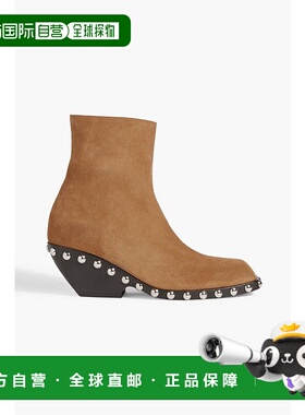 1h可退 香港直邮潮奢 KHAITE 女士 Hooper 铆钉绒面革短靴 F10526