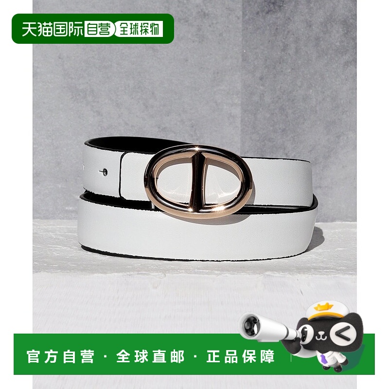 日本直邮florge 牛皮双层面设计搭扣配色皮带 CC 100cm [FL8218EW