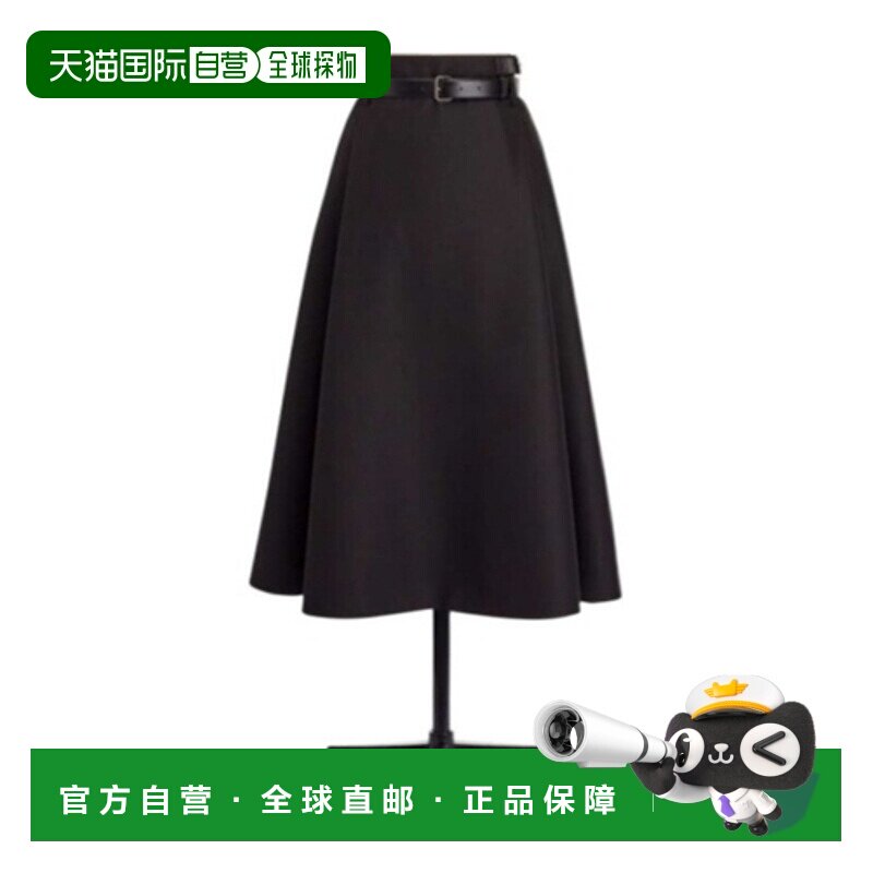 香港直邮DIOR 女士半身裙 521J06A1758X9000 SS2025 黑色 腰带环