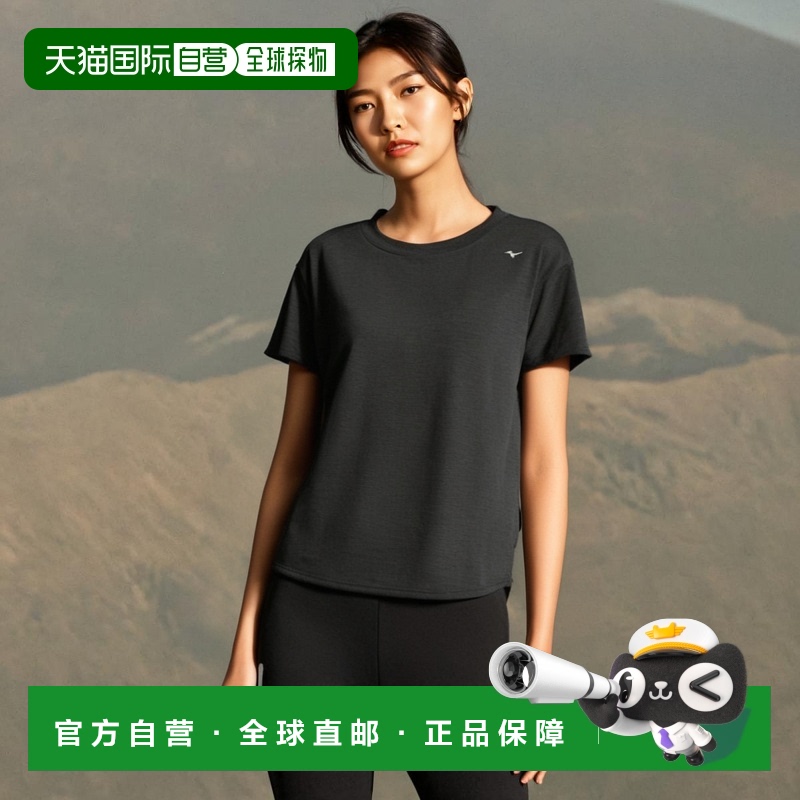 【日本直邮】美津浓Mizuno女士吸汗速干 短袖T恤32MA9810黑色S