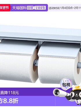 【日本直邮】LIXIL骊住 卫生间用带搁架连纸卷机  蓝灰色CF-AA64/