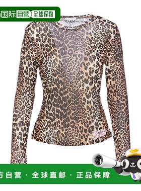 香港直邮GANNI 女士针织衫 T4208943 SS2026 黄色 Printed Marl L