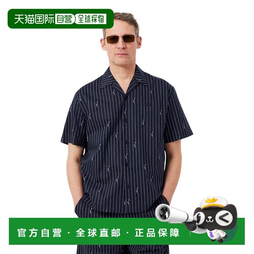 香港直邮LACOSTE 男士衬衫 CH2343IY8 SS2026 黑色 支付后1h可退