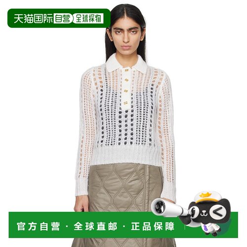 1h可退 香港直邮潮奢 GANNI 甘尼 女士 白色翻领 Polo 衫 K2072