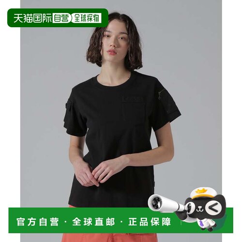 日本直邮L-S S LEATHER PATCHED FATIGUE 黑色 工装夹克短袖女装