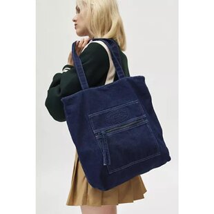 美国直邮BDG女士托特包拉链徽标刺绣通勤时尚百搭 简约精致女包