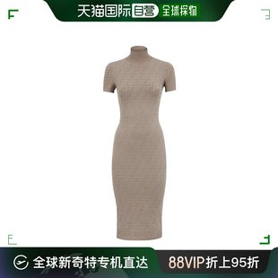 Fendi 芬迪 女士 FZDB15AQ41 香港直邮潮奢 高领短袖 中长连衣裙