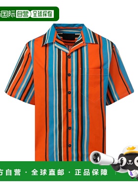 香港直邮Prada 竖条纹短袖衬衫 UCS33910P3S211