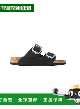 香港直邮Birkenstock黑色双环扣带凉鞋经典潮流简款舒适橡胶鞋底
