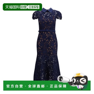 凸纹花边蕾丝中长连衣裙 女士 RS26171MNN Portrait 香港直邮Self